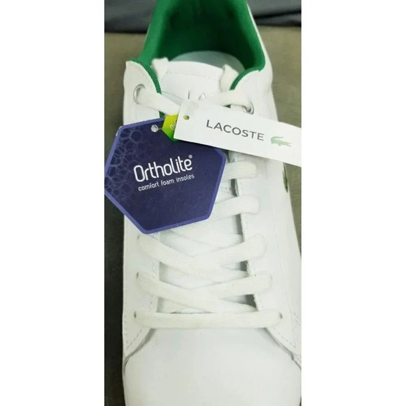 Lacoste Size 13 Men's Hydez 119 ECO Ortholite White Lace Up Fashion SneakerLogo - Picture 4 of 15